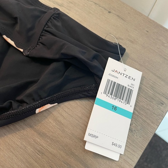 Jantzen Tab Side Hipster Botanical Floral Swim Bottom Size 18 NWT Bikini Plus - Picture 9 of 9